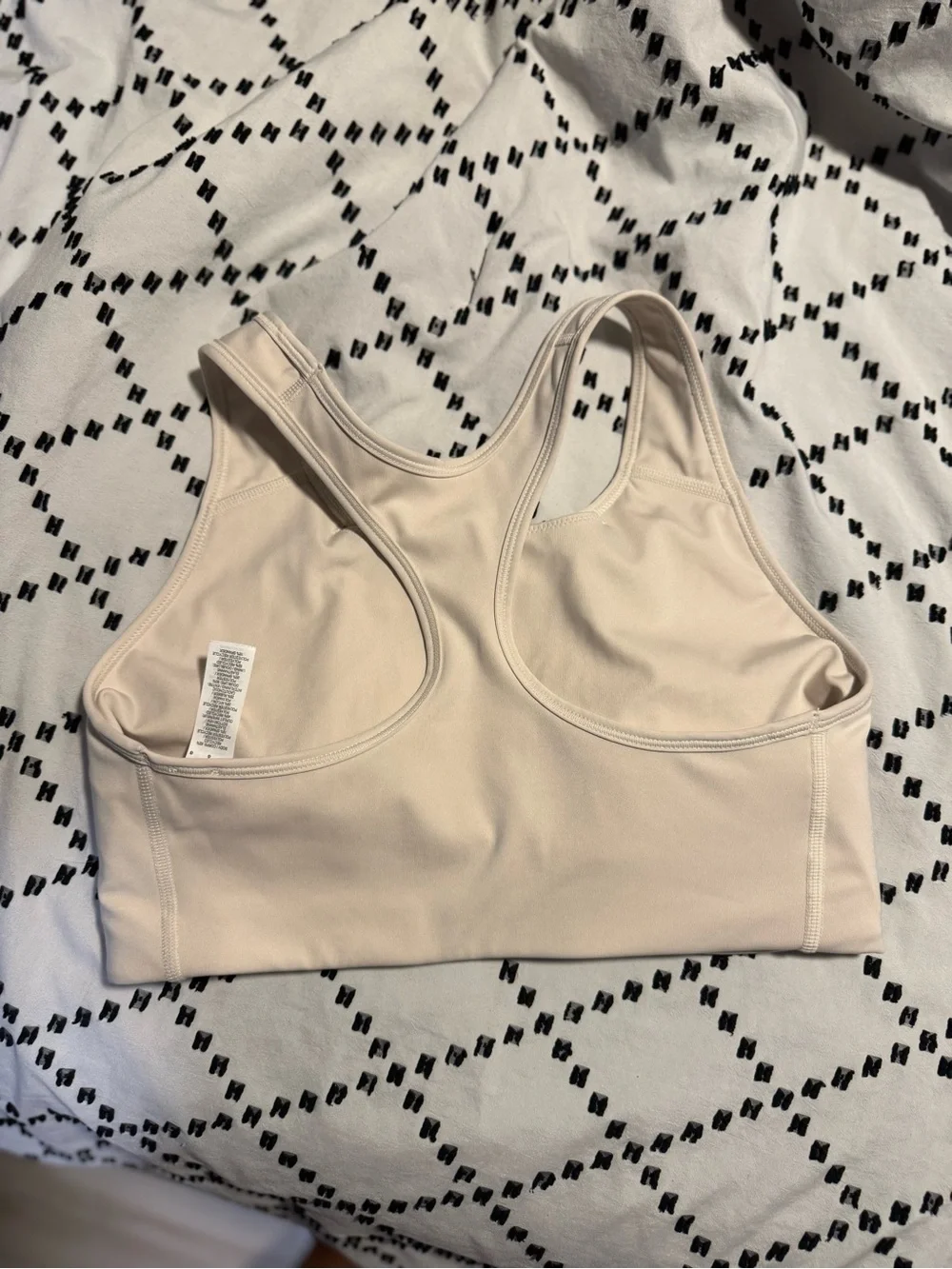 Nike Women's Beige Light Support Sports Bra with White Swoosh NWOT